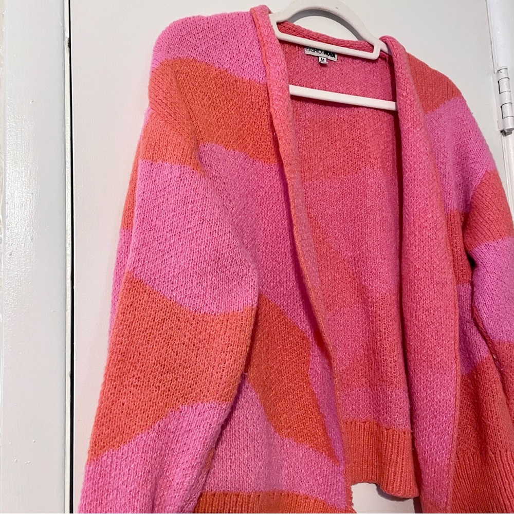 Fashion Nova Pink Sweater Cardigan - Picture 7 of 10